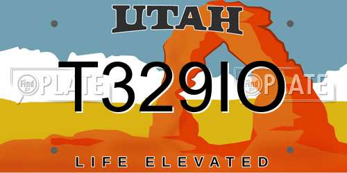 T329IO Utah License Plate