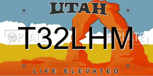 T32LHM Utah License Plate