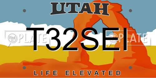 T32SEI Utah License Plate