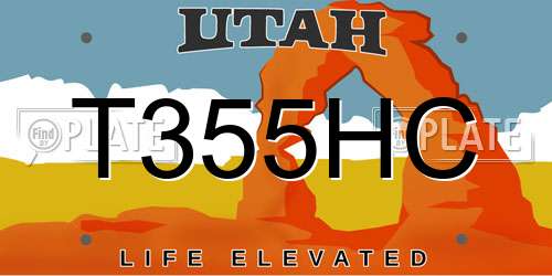 T355HC Utah License Plate