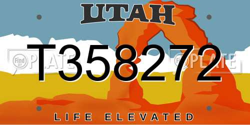 T358272 Utah License Plate