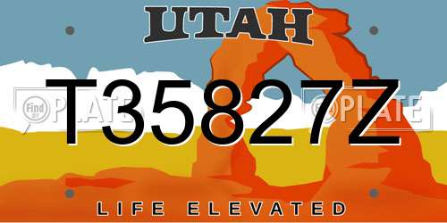 T35827Z Utah License Plate