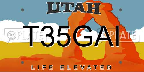 T35GAI Utah License Plate
