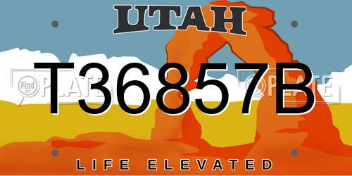 T36857B Utah License Plate
