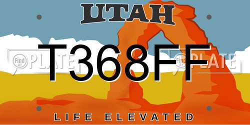 T368FF Utah License Plate