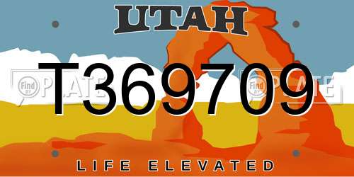 T369709 Utah License Plate