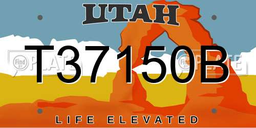 T37150B Utah License Plate