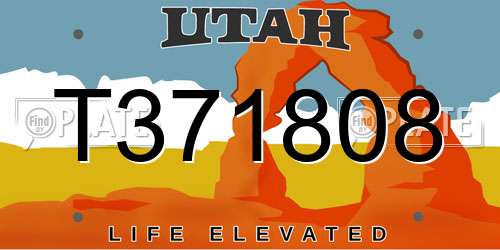 T371808 Utah License Plate
