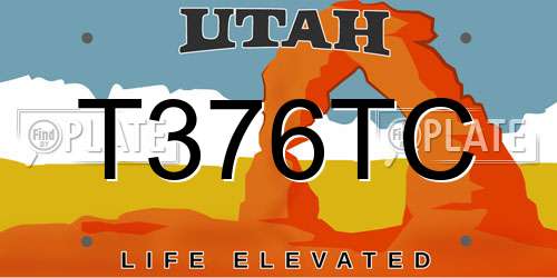 T376TC Utah License Plate