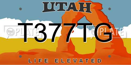 T377TG Utah License Plate