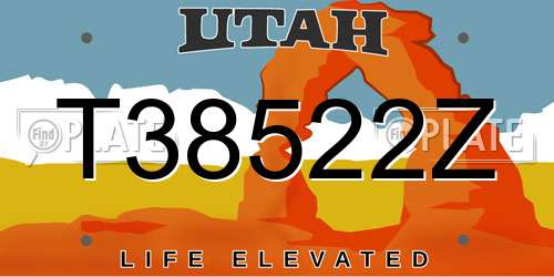 T38522Z Utah License Plate