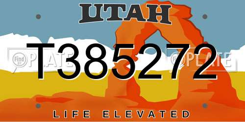 T385272 Utah License Plate