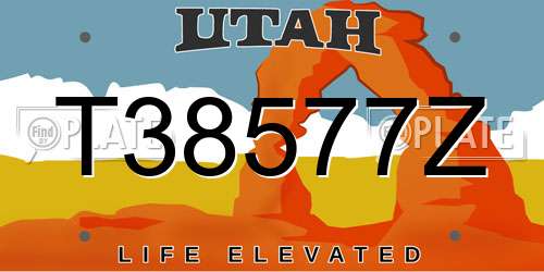 T38577Z Utah License Plate