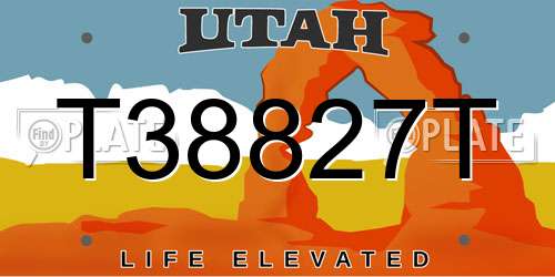 T38827T Utah License Plate