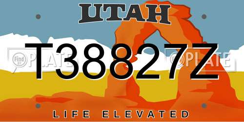 T38827Z Utah License Plate