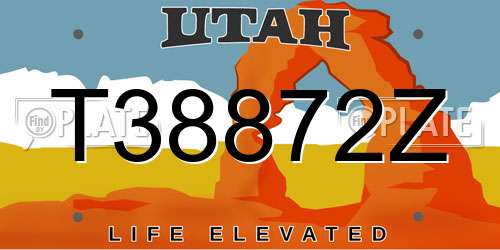 T38872Z Utah License Plate