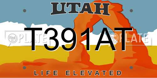 T391AT Utah License Plate
