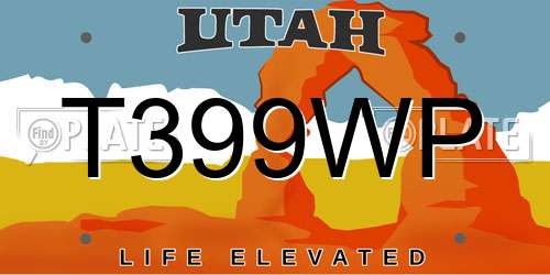 T399WP Utah License Plate