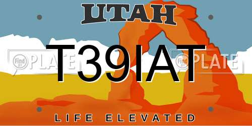 T39IAT Utah License Plate