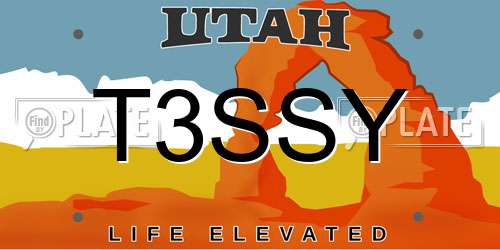 T3SSY Utah License Plate