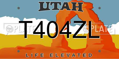 T404ZL Utah License Plate
