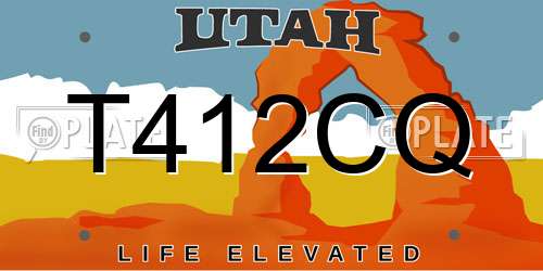 T412CQ Utah License Plate