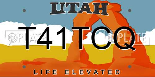 T41TCQ Utah License Plate