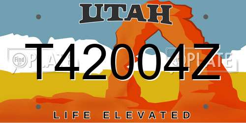 T42004Z Utah License Plate
