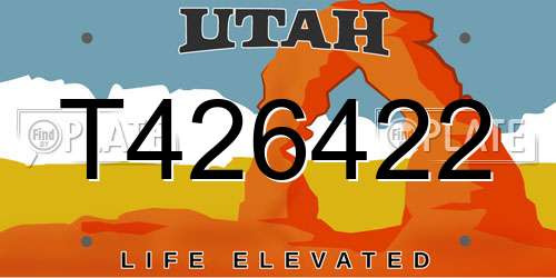T426422 Utah License Plate