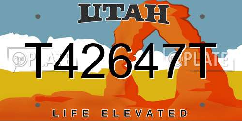 T42647T Utah License Plate
