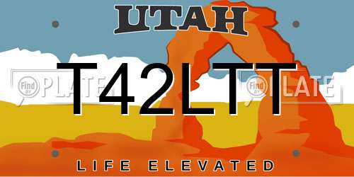 T42LTT Utah License Plate