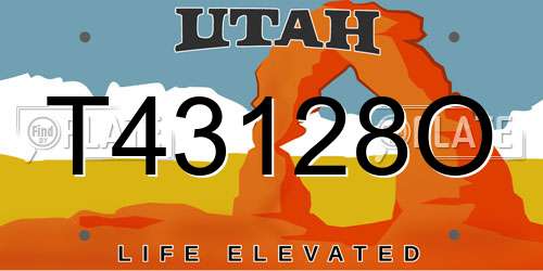 T43128O Utah License Plate