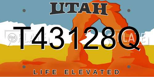 T43128Q Utah License Plate