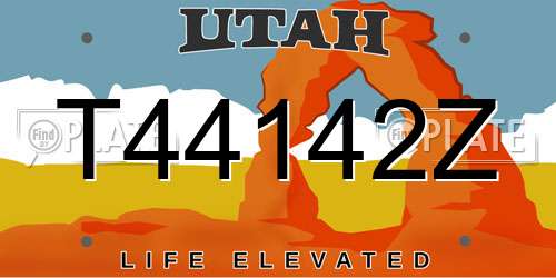 T44142Z Utah License Plate