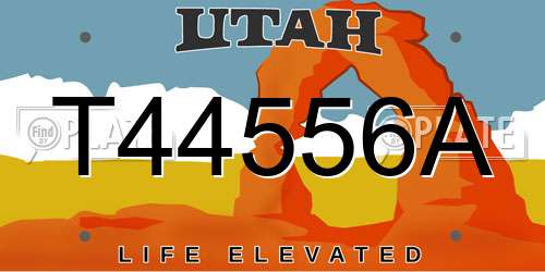T44556A Utah License Plate