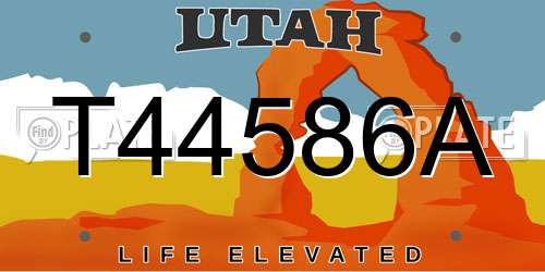T44586A Utah License Plate