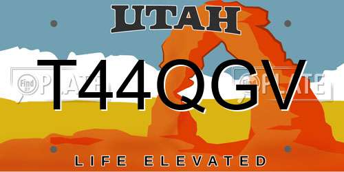 T44QGV Utah License Plate