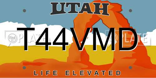T44VMD Utah License Plate