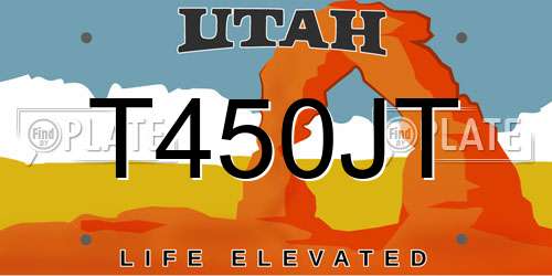 T450JT Utah License Plate