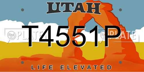 T4551P Utah License Plate