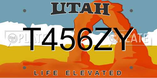 T456ZY Utah License Plate