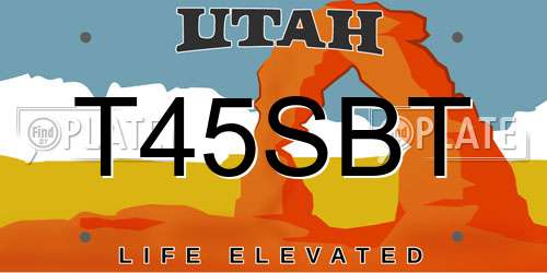 T45SBT Utah License Plate