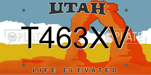 T463XV Utah License Plate