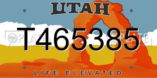 T465385 Utah License Plate