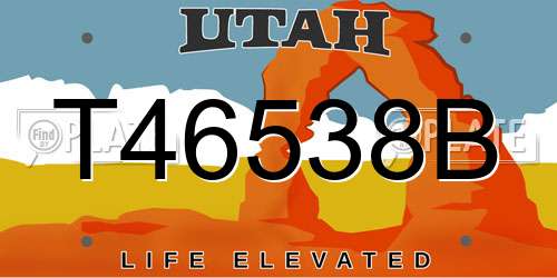 T46538B Utah License Plate
