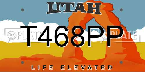 T468PP Utah License Plate