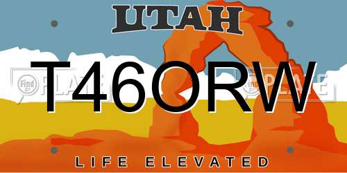 T46ORW Utah License Plate