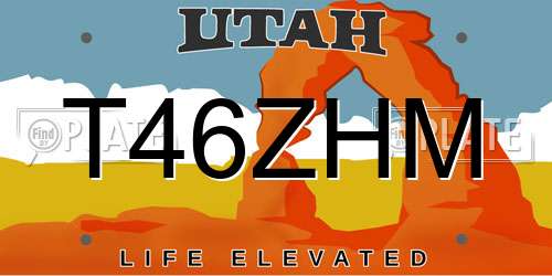 T46ZHM Utah License Plate