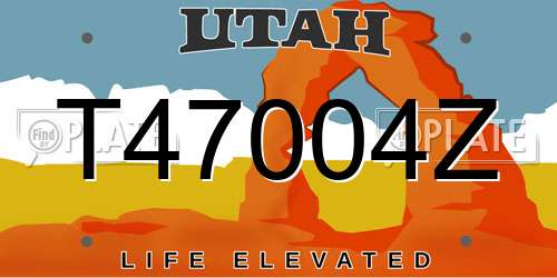 T47004Z Utah License Plate