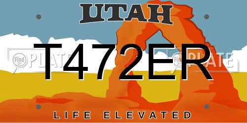 T472ER Utah License Plate